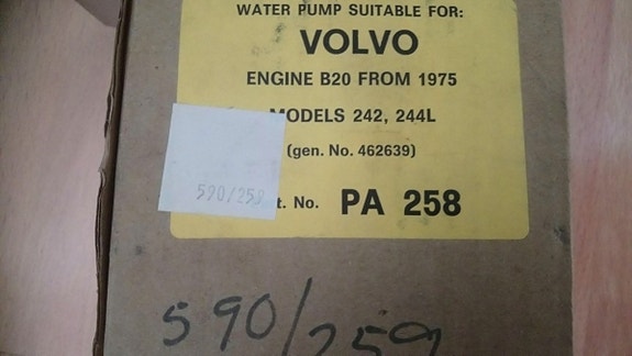 Volvo B20, 242, 244 Vesipumppu PA258, 590-259