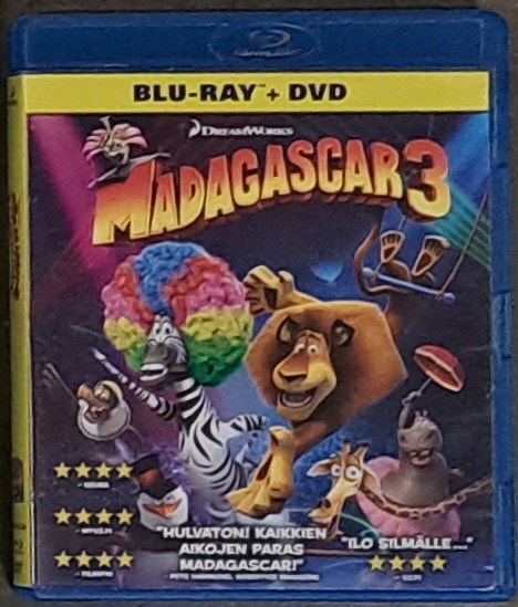 Madagascar 3 bluray + dvd