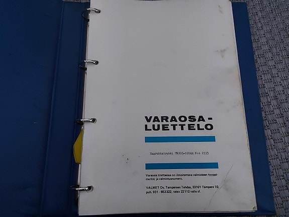 Valmet TN205 varaosaluettelo trukkiin