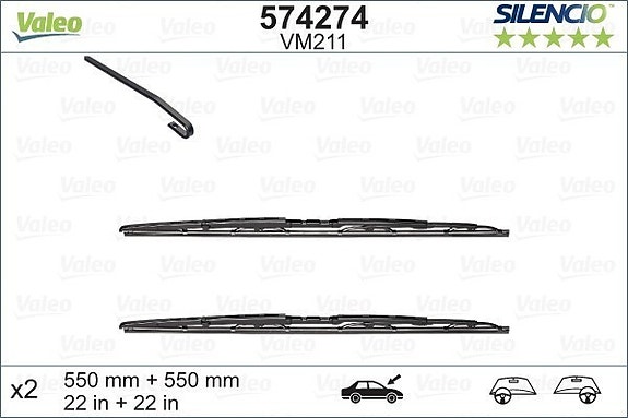 Pyyhkijänsulat Valeo Audi A4 2000-2005