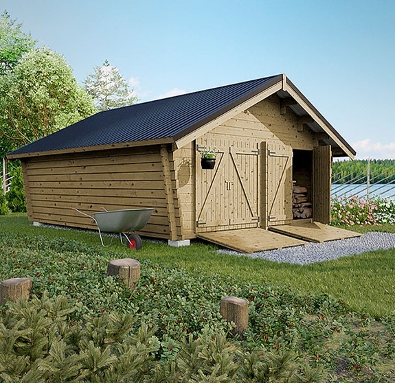 Hirsilato Umpiseinällä 20 m2 / liiteri / lato / varasto