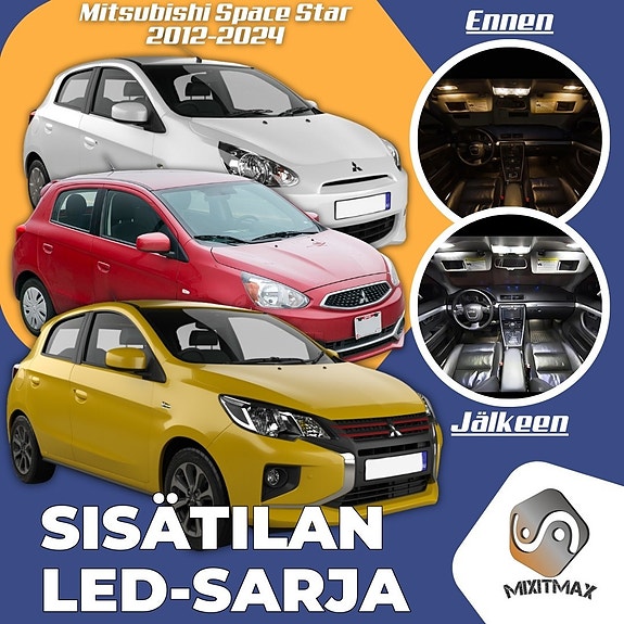 Mitsubishi Space Star Sisätilan LED -muutossarja – 4 kpl – Plug & Play