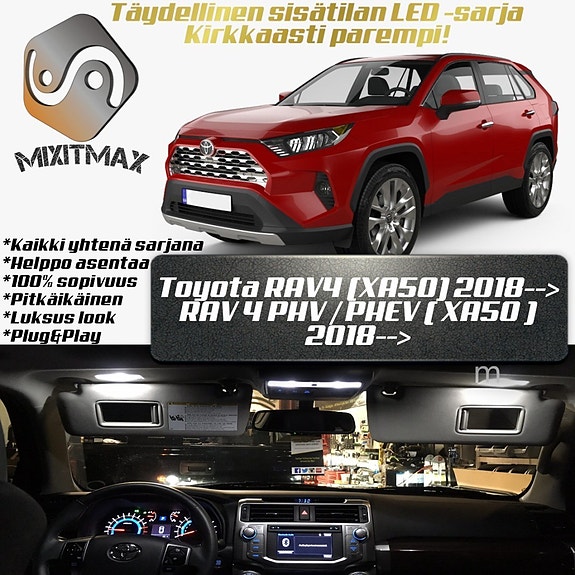 Toyota RAV4 (XA50) Sisätilan LED -muutossarja – 6 kpl – Plug & Play