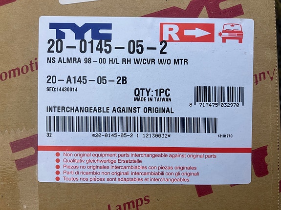 Nissan Almera N15 Oikea Ajovaloumpio 5/98-00
