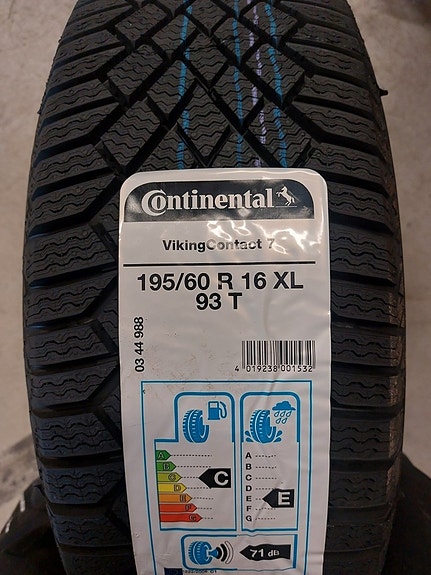 4kpl uudet 195/60R16 Conti CVC7