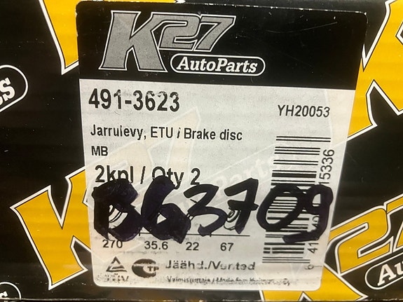 Mercedes-Benz W414 Vaneo Etujarrulevyt 270mm 02-05