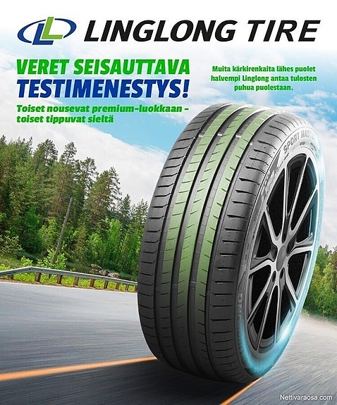 Uudet Linglong 205/55R16 kesärenkaat rahteineen