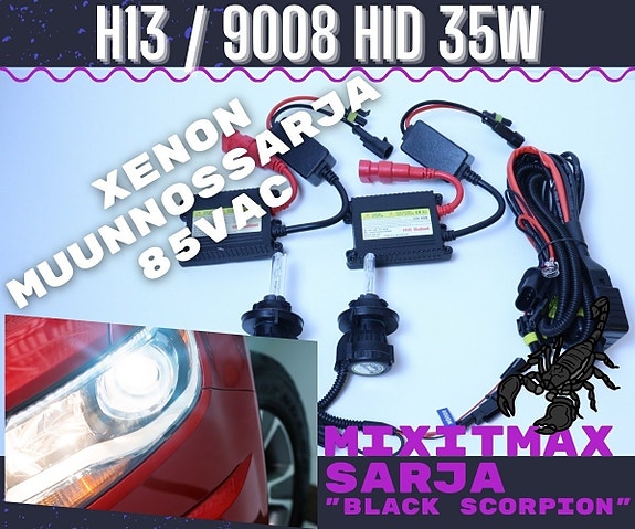 H13 Xenon muunnossarja 6000K ;35W - 3200lm (Black)