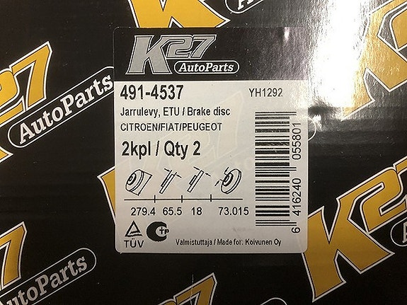 Fiat Ducato/Jumper/Boxer Etujarrulevyt 280mm 94-02