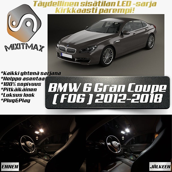 BMW 6 (F06) Sisätilan LED -muutossarja – 16 kpl – Plug & Play