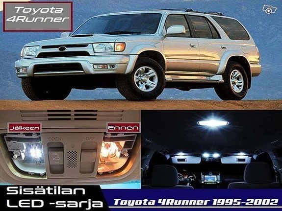 Toyota 4Runner (N180) Sisätilan LED -muutossarja – 9 kpl – Plug & Play