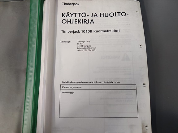 Timberjack 1010B kuormatraktorin ohjekirja