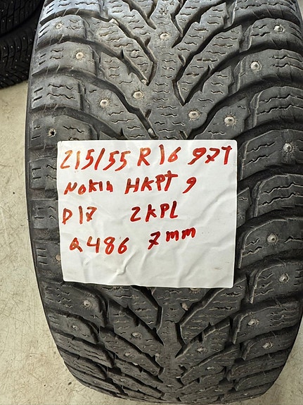 Nastarenkaat 215/55r16 97T NOKIAN HKPL 9 7MM 2 KPL Q486