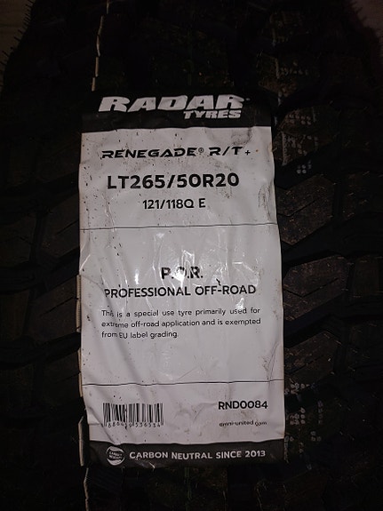 OFF-ROAD RENGAS LT265/50R20  RADAR  RENEGADE  UUSI  1 KPL