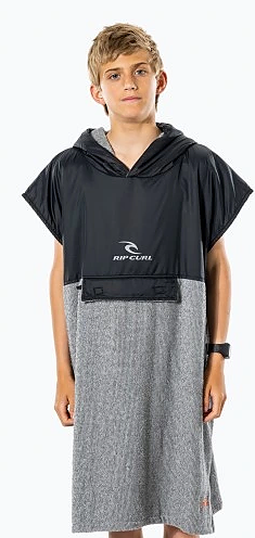 Konkurssimyynti, Rip Curl Anti-Series lasten poncho pyyhe mustaharmaa, UUSI