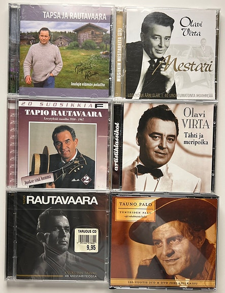 Tauno Palo, Tapio Rautavaara, Tapani Kansa (signeerattu), Olavi Virta CD:t