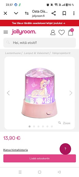 Disney Bambi valoprojektori