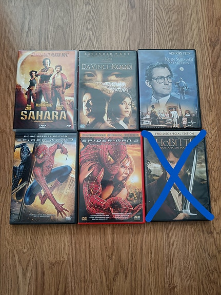 DVD Elokuvia Spider-Man yms.
