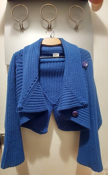 Armani Collezioni Wool–Angora Cardigan – Blue – Size M – Special Cut