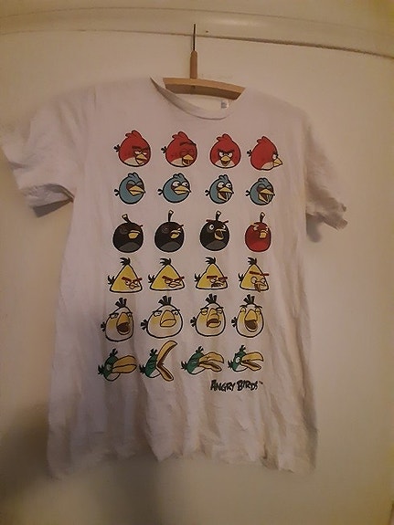 Angry Birds lasten t-paita valkoinen koko 158 unisex