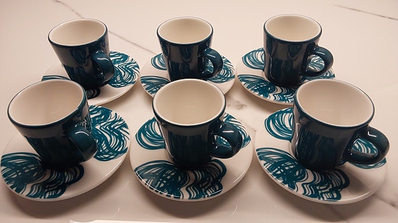 KUIN UUDET Iittala Aika Graphics espressokupit,  6 kpl