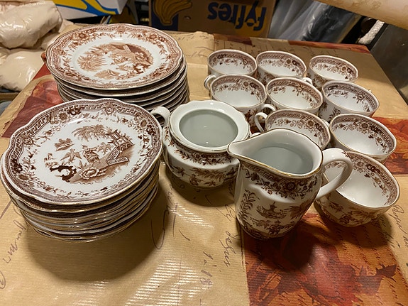 Arabia Singapore kahvikalusto x9 + kermakko ja sokerikko