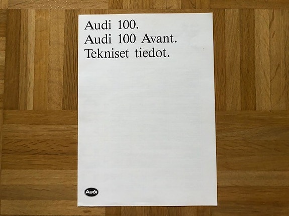 Esite Audi 100 / 100 Avant C3 tekniset tiedot 1987