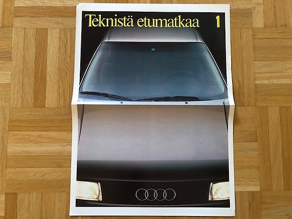 Lehti Audi Teknistä etumatkaa 1/1987 esite Audi 80 B3, Audi 100 C3