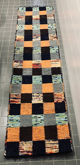 Käsinkudottu matto 260x80 cm