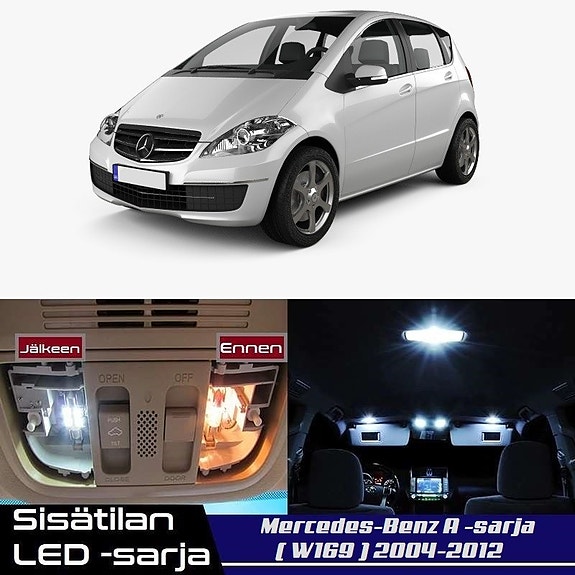 Mercedes-Benz A (W169) Sisätilan LED -muutossarja – 15 kpl – Plug & Play
