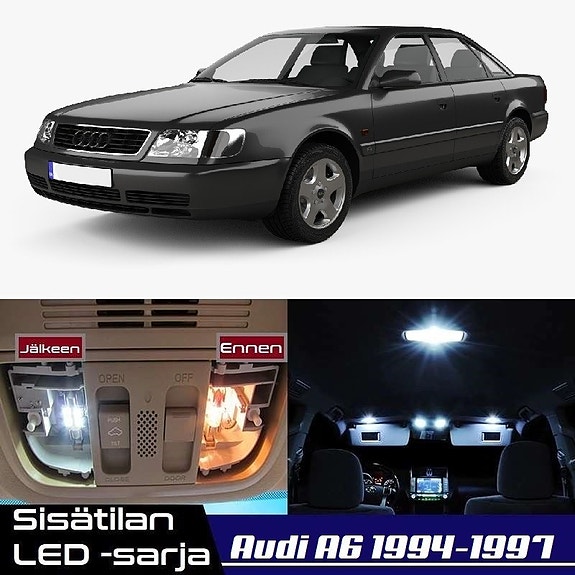 Audi A6 (C4) Sisätilan LED -muutossarja – 9 kpl – Plug & Play