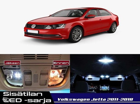 VW Jetta (5C6) Sisätilan LED -muutossarja – 11 kpl – Plug & Play