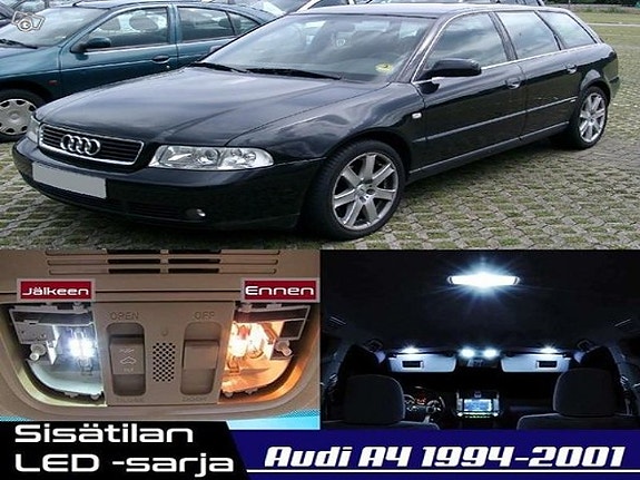 Audi A4 (B5) Sisätilan LED -muutossarja – 21 kpl – Plug & Play