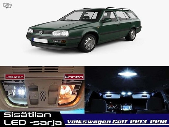 Volkswagen Golf (MK3) Sisätilan LED -muutossarja – 16 kpl – Plug & Play