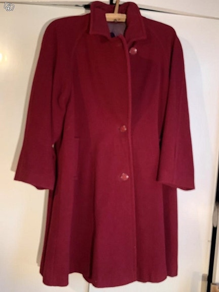 Ajattaren punainen vintage villakangastakki