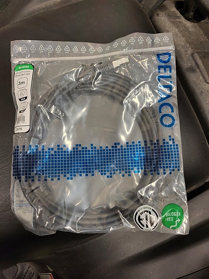 Deltaco verkkokaapeli 3m rj45 liittimet