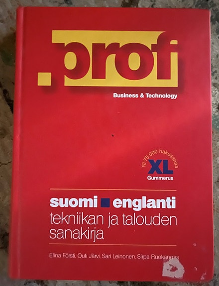 Prof suomi englanti tekniikan ja talouden sanakirj
