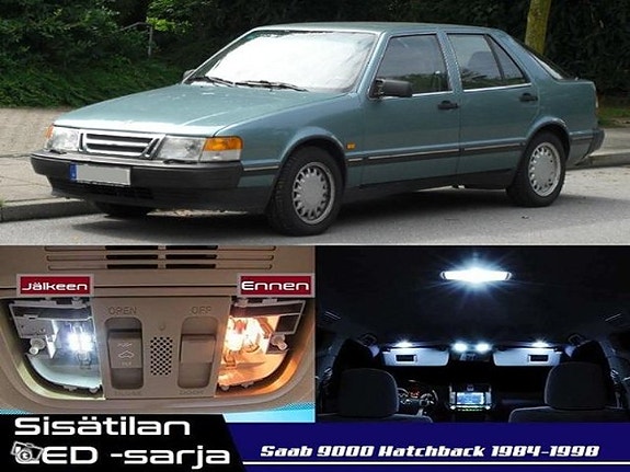 Saab 9000 Hatchback Sisätilan LED -muutossarja – 17 kpl – Plug & Play
