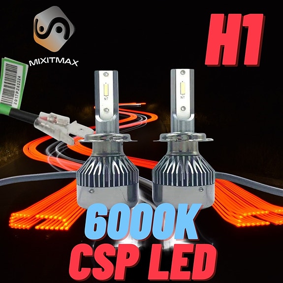 H1 LED Kaukovalot 6400lm 6000K CSP (2kpl sarja)