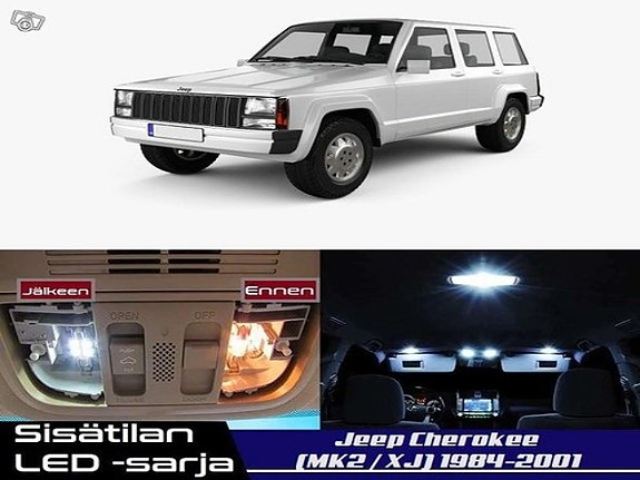 Jeep Cherokee (XJ) Sisätilan LED -muutossarja – 16 kpl – Plug & Play