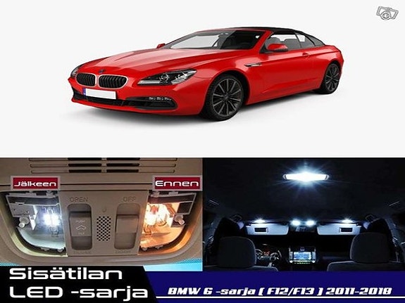 BMW 6 (F12/F13) Sisätilan LED -muutossarja – 9 kpl – Plug & Play