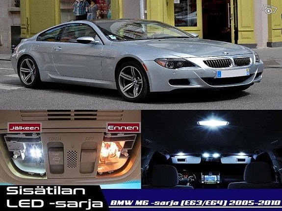 BMW M6 (E63/E64) Sisätilan LED -muutossarja – 13 kpl – Plug & Play