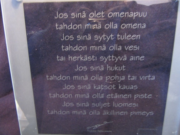Roikkuva Tabermann runotaulu