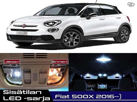 Fiat 500X Sisätilan LED -muutossarja – 8 kpl – Plug & Play