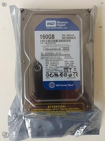 Western Digital kovalevy - 160 GB SATA / 8MB