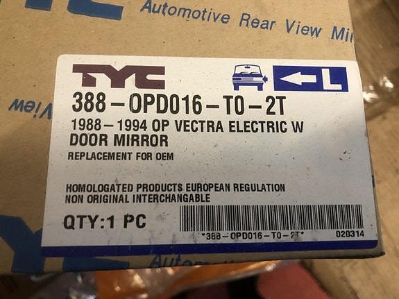 Opel Vectra-A Peili Vasen/Oikea Sähkösäätö 88-95