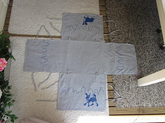 Koiran häkin suojus. Kankainen, Kuva-painatuksin