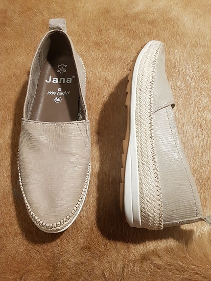 Jana 37/23.5cm nahka "espadrille" style kumipohjalla