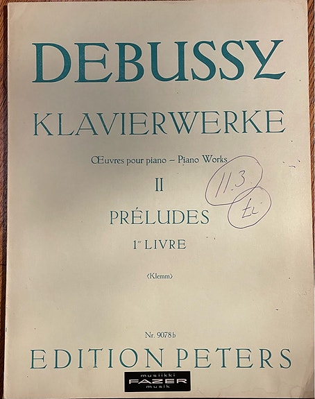 Nuotit Debussy piano works II - Preludes 1. Livre