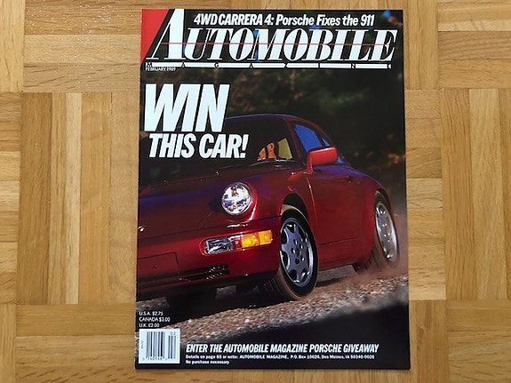 Esite Porsche 964 911 Carrera 4 1989, lehti